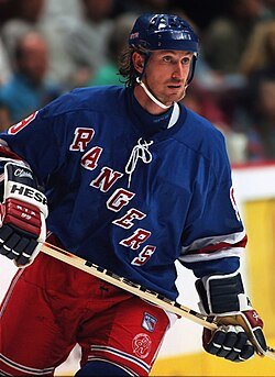 Wayne Gretzky New York Rangers action h?jd portr?tt