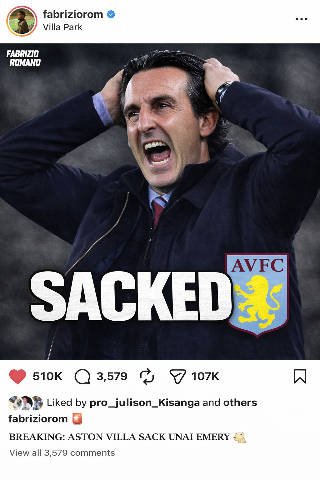 End of an Era: Aston Villa Confirm Managerial Split with Unai Emery by Mutual Agreement After FA Cup Heartbreak